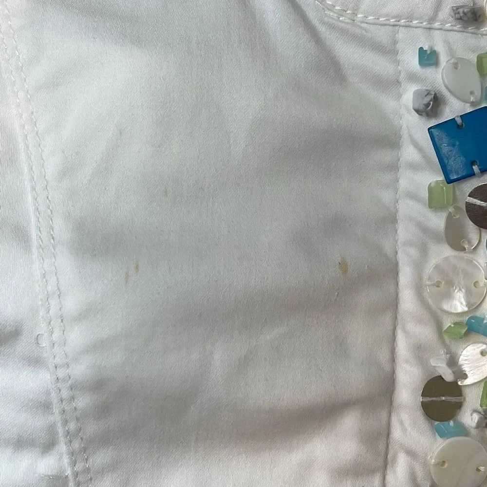 Hearts of Palm Women’s Set 2 Pc Beaded Pant Suit White‎ Size 10